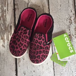 NWT - CROCS Citilane Novelty Slip-on Pink Leopard